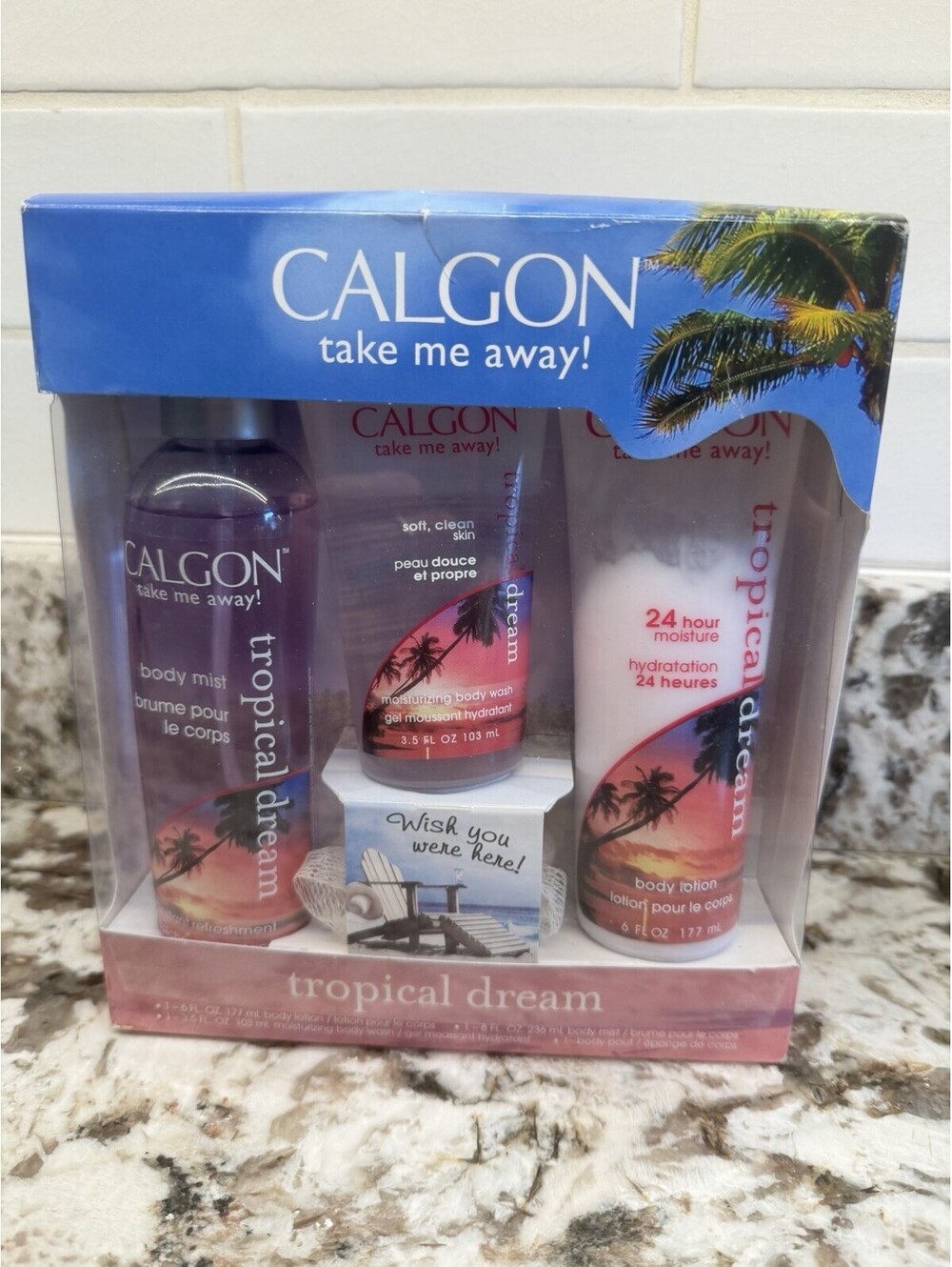 Calgon Take Me Away Tropical Dreams Gift Set New Vintage